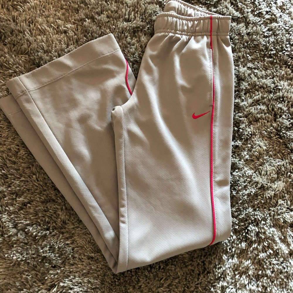 Nike DRI-FIT pants girls - Large- gray pink NWOT